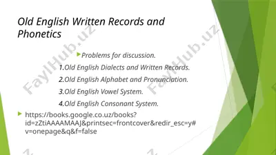 old english written records and phonetics — PPTX