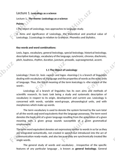 lexicology as a science — DOCX