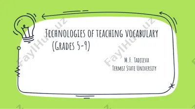 technologies of teaching vocabulary (grades 5-9) — PPTX