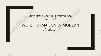 modern english lexicology lecture 8 — PPTX