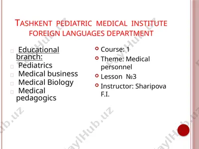 tashkent pediatric medical institute — PPTX