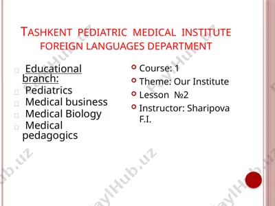 tashkent pediatric medical institute — PPTX