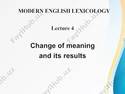 modern english lexicology — PPT