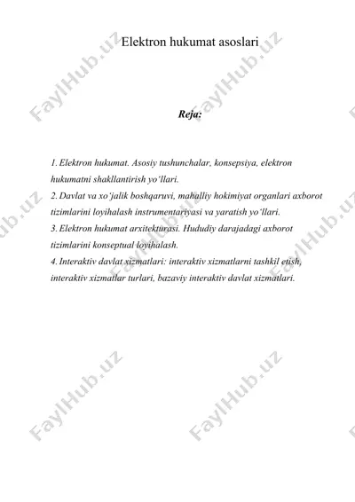elektron hukumat asoslari — DOC