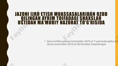 ma’muriy nazorat qoidalarini buzish — PPTX