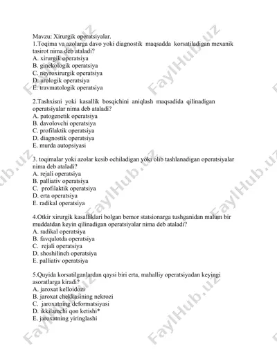 xirurgik operatsiyalar — DOC