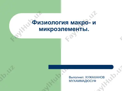 физиология макро- и микроэлементы — PPT
