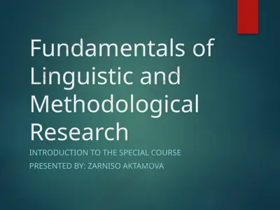 fundamentals of linguistic and methodological research — PPTX