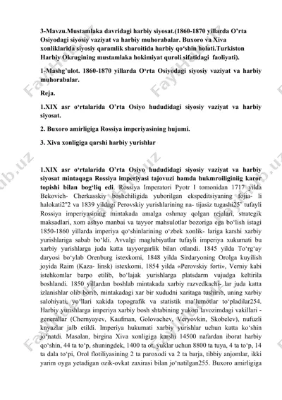 mustamlaka davridagi harbiy siyosat — DOCX