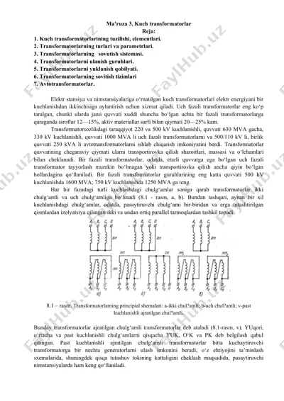 kuch transformatorlari — DOC