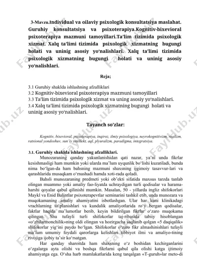psixologik konsultatsiya maslahatlari — DOCX