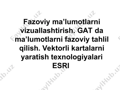 vektorli kartalar yaratish texnologiyalari — PPT