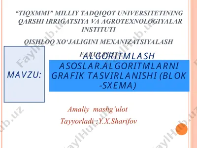 algoritmlash asoslar. algoritmlarni grafik tasvirlanishi (blok-sxema) — PPT