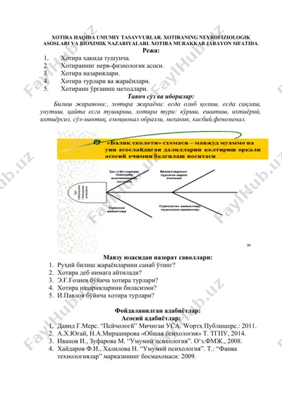 xotira haqida umumiy tasavvurlar — DOCX