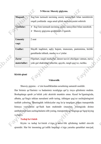 shaxsiy gigiyena — DOCX