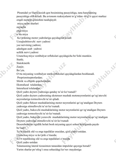 vestibulyar sistemning funktsiyalari — DOCX