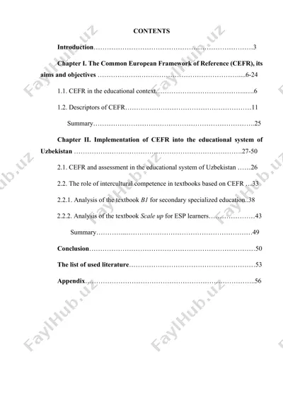 the common european framework of reference (cefr), its aims and objectives — DOCX