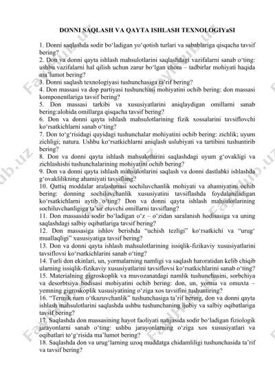 donni saqlash va qayta ishlash texnologiyasi — DOCX