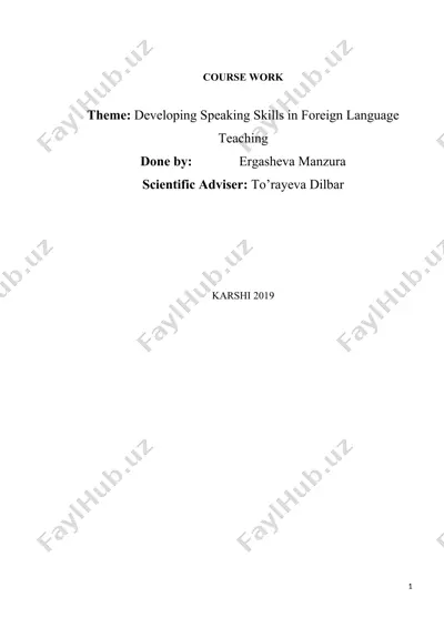 developing speaking skills in foreign language teaching — DOCX