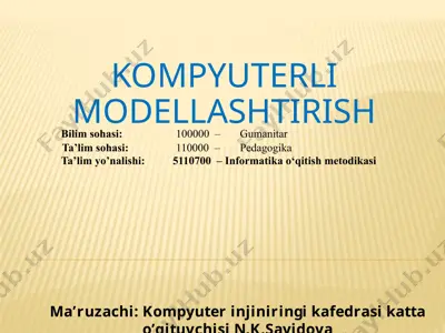 kompyuterlimodellashtirish — PPTX