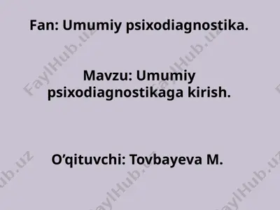 psixodiagnostika — PPTX