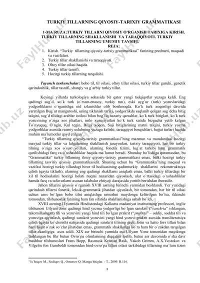 turkiy tillarning qiyosiy-tarixiy grammatikasi — DOCX