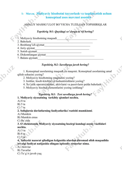 moliyaviy hisobotlar — DOCX