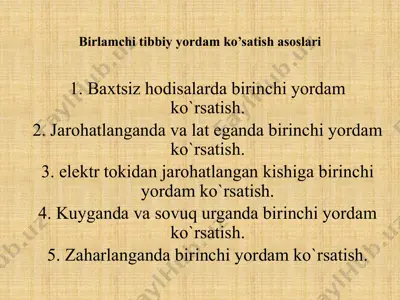 birlamchi tibbiy yordam ko'rsatish asoslari — PPTX