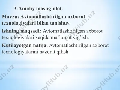 amaliy mashg'ulot — PPTX