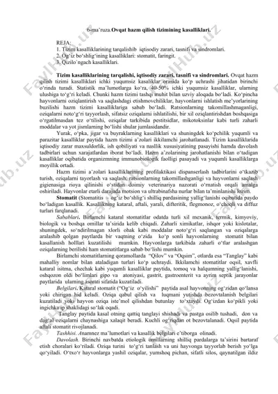 ovqat hazm qilish tizimining kasalliklari — DOC