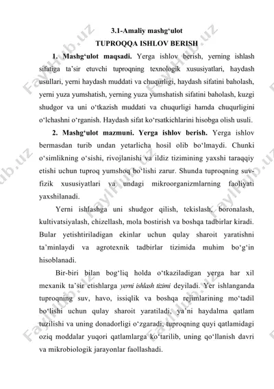 tuproqqa ishlov berish — DOC