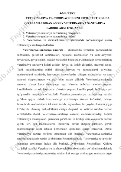 veterinariya-sanitariya nazorati — DOC
