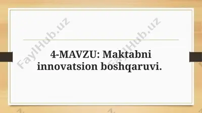 innovatsion pedagogik boshqaruvi — PPT