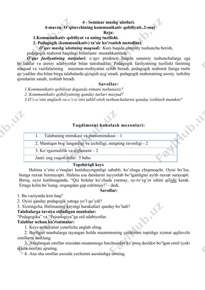kommunikativ qobiliyat va uning tuzilishi — DOCX