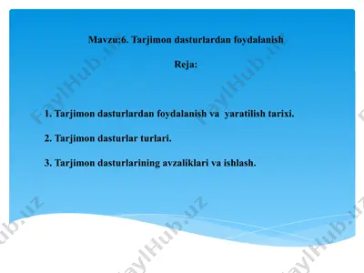 tarjimon dasturlardan foydalanish — PPTX
