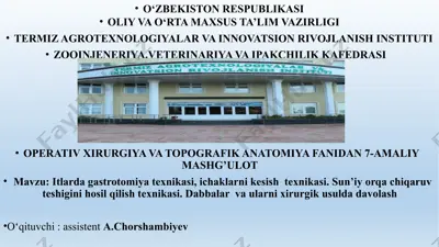 gastrotomiya texnikasi — PPTX