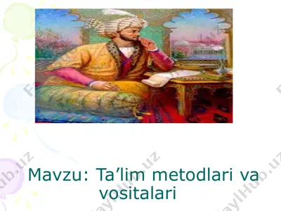 ta’lim metodlari va vositalari — PPTX