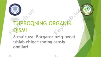 tuproqning organik qismi — PPTX