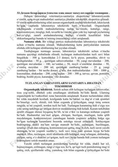 o‘simlik va oziq-ovqat mahsulotlarining veterinariya-sanitariya ekspertizasi — DOCX
