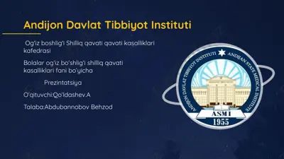 bolalarda paradont to'qimasining anatomik tuzilishi va fiziologik xususiyatlari — PPTX