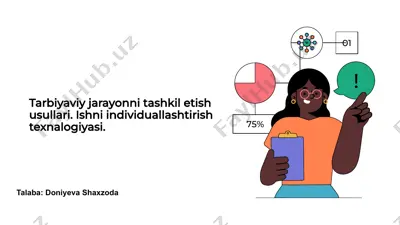 tarbiyaviy jarayonni tashkil etish usullari. ishni individuallashtirish texnalogiyasi — PPTX