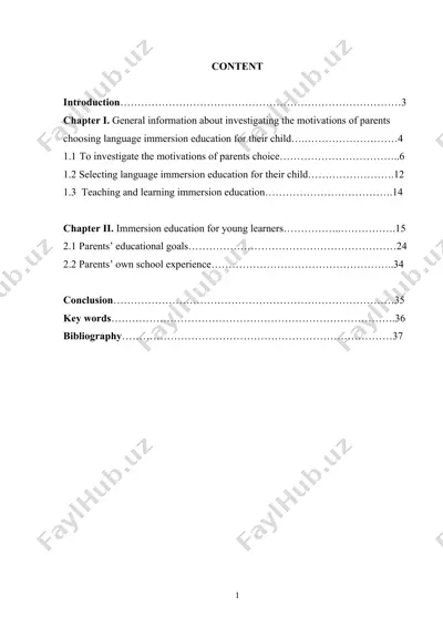 investigating the motivations of parents choosing language immersion education for their child — DOC