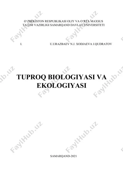 tuproq biologiyasi va ekologiyasi darsligi — DOC