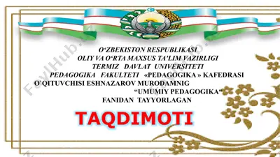 pеdаgоgik mаhоrаt fanining maqsadi, vazifalari va mazmuni — PPTX