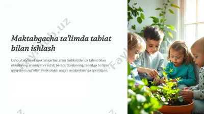 maktabgacha ta'limda tabiat bilan ishlash — PPTX
