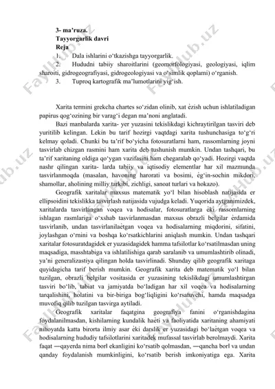 xaritalar va geografiya davri — DOCX