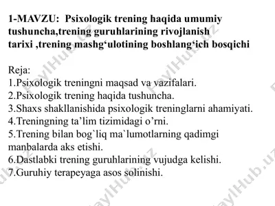 psixologik trening — PPTX