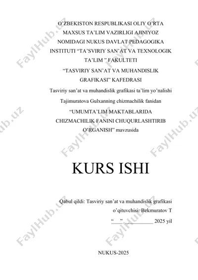 umumta’lim maktablarida chizmachilik fanini chuqurlashtirib o’rganish — DOCX