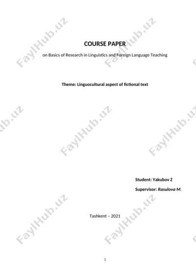 course paper on basics of research in linguistics and foreign language teaching — DOCX