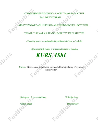 chizmachilik o`qitishning hususiyatlari — DOC